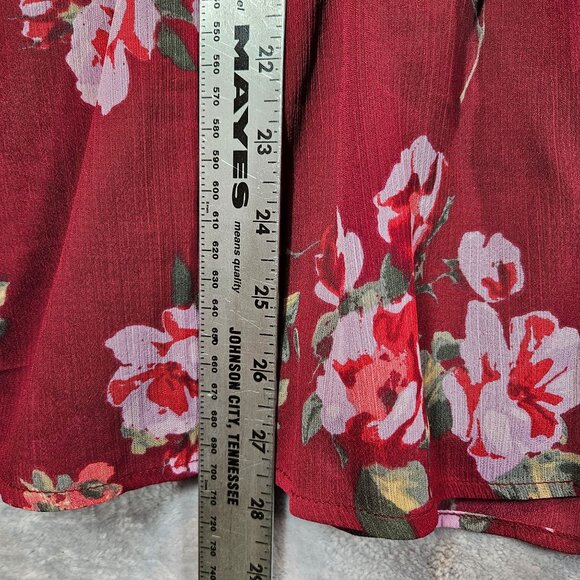 Maurices Floral Burgundy Peplum Blouse XXL Career Feminine peplum office floral - Picture 3 of 14